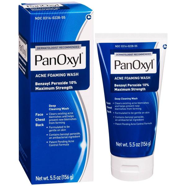 PanOxyl Acne Foaming Wash Benzoyl Peroxide 10% Maximum Strength 5.5 oz 156gms
