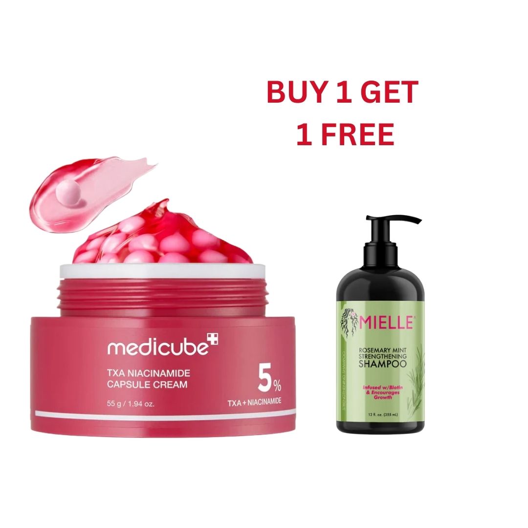 BOGOF - Medicube TXA Niacinamide Cream & Mielle Strengthening Shampoo