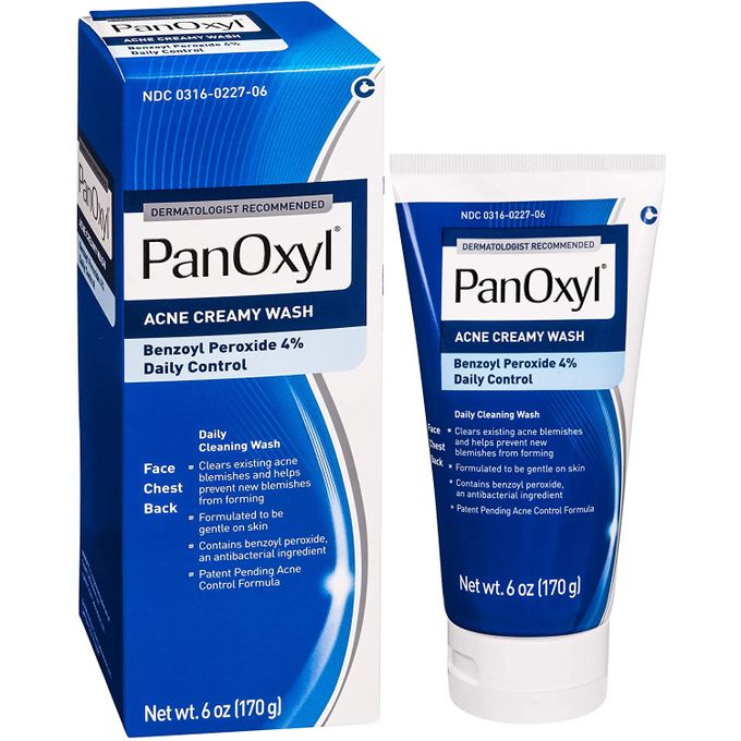 PanOxyl Acne Creamy Wash Benzoyl Peroxide 4% Daily Control 6.0 oz 170g