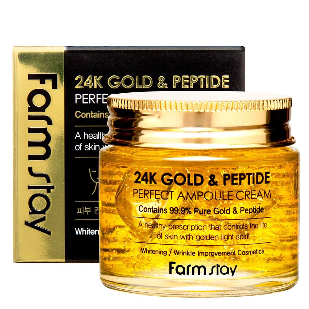 FARMSTAY 24K Gold & Peptide Perfect Ampoule Cream (80 ml)
