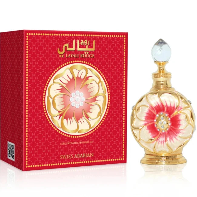 Layali Rouge For Women Perfume Oil - 15 ML (0.5 Oz) By Swiss Arabian