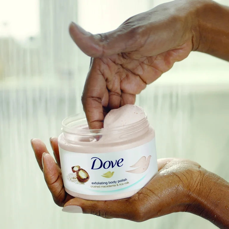 DOVE JAPAN EXFOLIATING BODY POLISH WITH MACADAMIA & RICE MILK