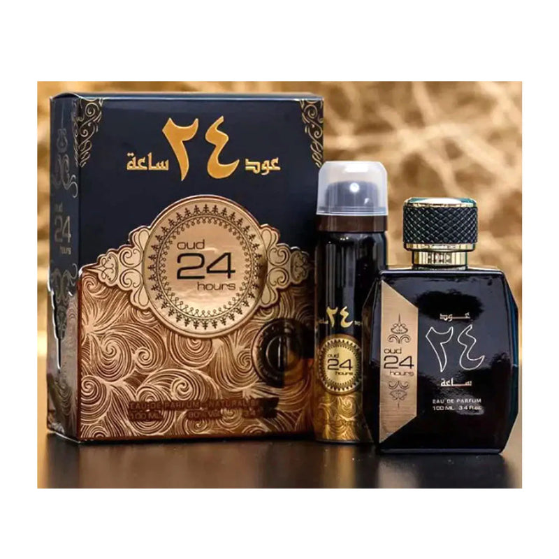 Oud 24 Hours by Ard Al Zaafaran EDP with deodorant - 100ml for men and women