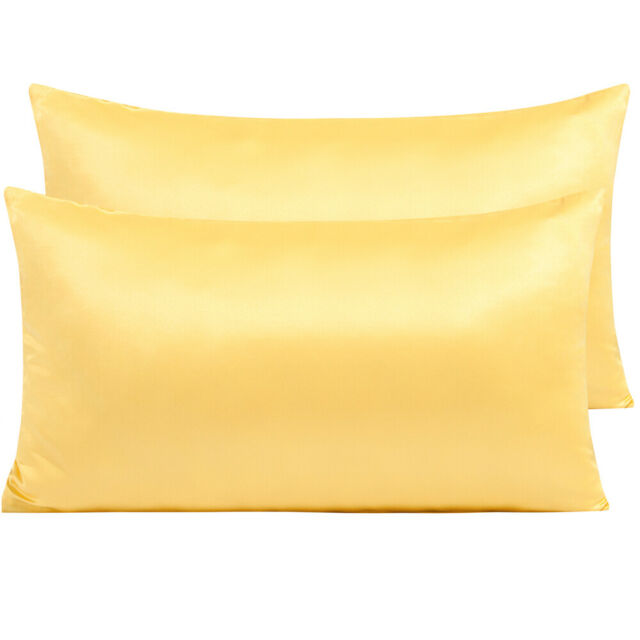 yellow 100% BRANDED LUXURY SATIN PILLOWCASES